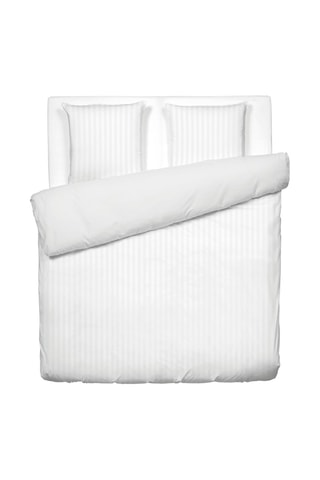 Parure de couette en satin de coton 79 fils/cm² Dobby - Blanc