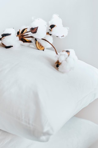 Parure de couette en satin de coton 80 fils/cm²  - Blanc