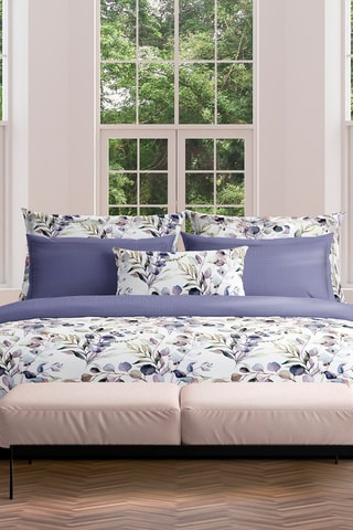 Parure de couette en satin de coton 80 fils/cm² Eucalyptus - Blanc