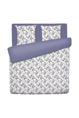 Parure de couette en satin de coton 80 fils/cm² Eucalyptus - Blanc