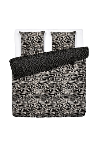 Parure de couette en satin de coton 80 fils/cm² Rêves zébrés - Noir