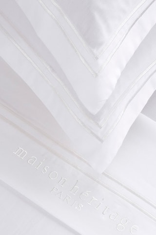 Parure de draps en satin de coton 80 fils/cm² - Blanc