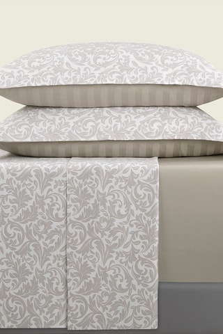 Parure de draps en satin de coton 80 fils/cm² Esprit Damas - Taupe