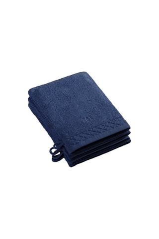 4 gants de toilette - Bleu foncé
