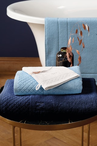 4 gants de toilette - Bleu foncé