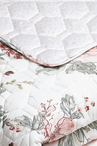 Couvre-lit en satin de coton Peony - Blanc