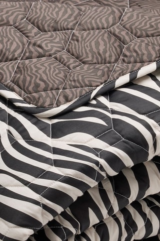 Couvre-lit en coton Rêves zébrés - Noir et blanc