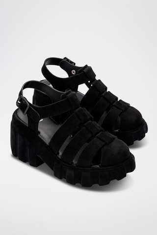Méduses plateformes en velours Megan Velvet - Noir