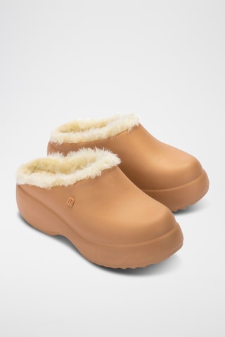 Sabots fourrés plateformes Free - Beige foncé