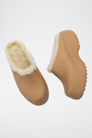 Sabots fourrés plateformes Free - Beige foncé