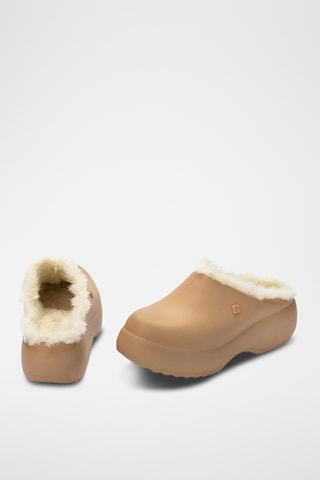 Sabots fourrés plateformes Free - Beige foncé