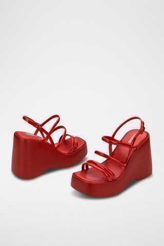 Sandales plateformes Jessie - Rouge
