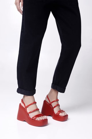 Sandales plateformes Jessie - Rouge