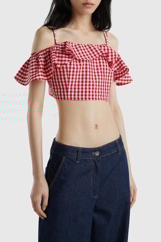 Cop top en lin - Rouge