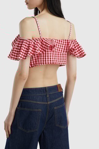 Cop top en lin - Rouge