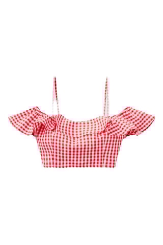 Cop top en lin - Rouge