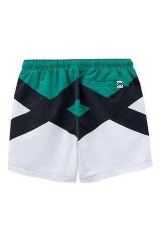 Short de bain - Blanc et vert
