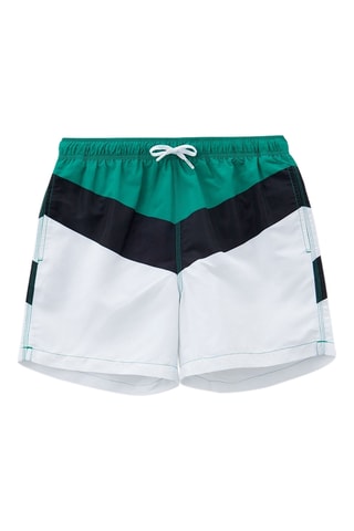 Short de bain - Blanc et vert