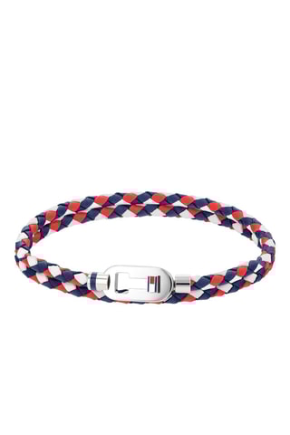 $Bracelet en cuir - Bleu et rouge