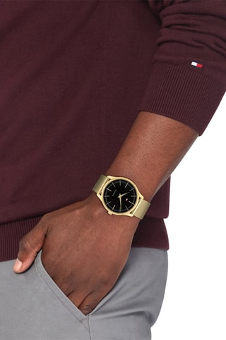 $Montre à quartz en plaqué or fin jaune Adrian