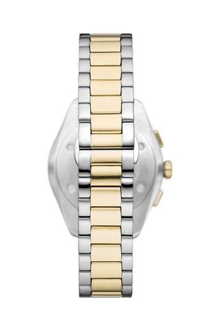 $Montre à quartz en acier - Tachymètre et chronographe - Doré et argenté