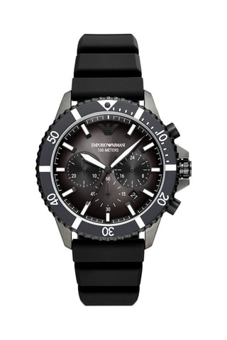 $Montre à quartz en silicone World Explorer - Chronographe - Noir et argenté