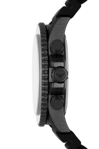 $Montre à quartz en silicone World Explorer - Chronographe - Noir et argenté