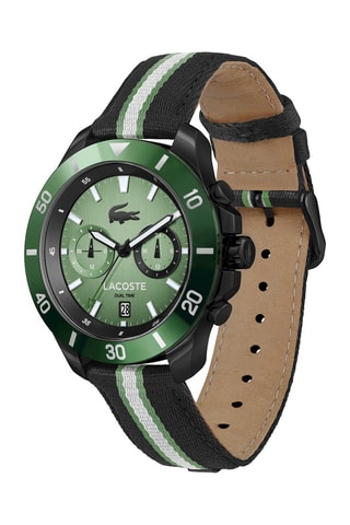 $Montre à quartz en nylon - Noir et vert