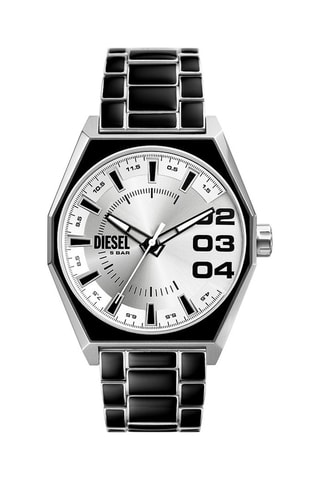 $Montre à quartz en acier - Noir et argenté