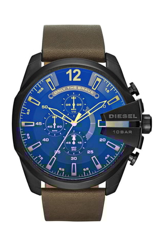 $Montre à quartz en cuir - Marron et noir