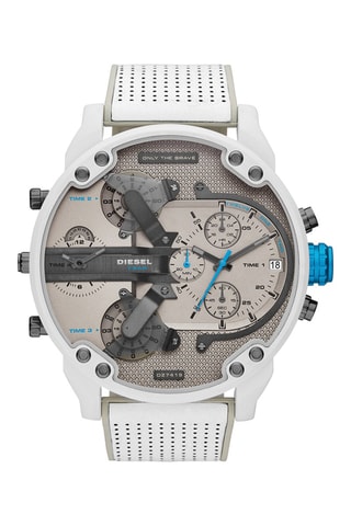 $Montre à quartz en cuir - Blanc