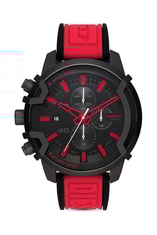 $Montre à quartz en silicone - Chronographe - Rouge et noir