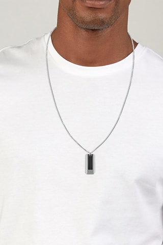 $Collier - Argenté et noir