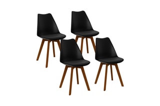 4 chaises Brava - Naturel et noir