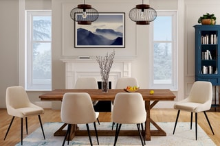 6 chaises Olivia - Beige et noir