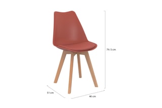 4 chaises Nordia - Gris, beige, terracotta et gris foncé