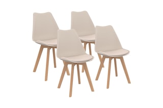 4 chaises Nordia - Beige et naturel