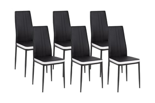 6 chaises Jodie -  Noir et blanc