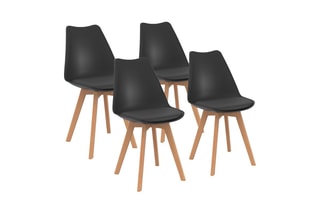 4 chaises Nordia - Naturel et noir