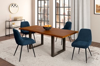4 chaises Olivia - Bleu et noir