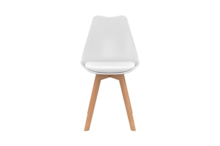 4 chaises - Blanc et naturel