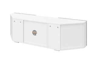 Meuble TV avec LED 2 portes Kléa - Blanc et gris