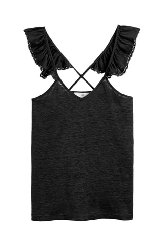 Top en lin - Noir
