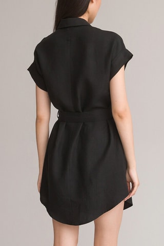 Robe chemise en lin - Noir