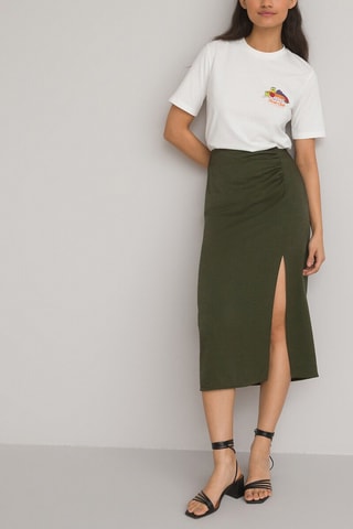 Jupe taille haute - Kaki