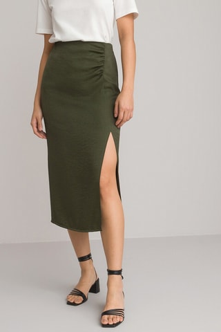 Jupe taille haute - Kaki