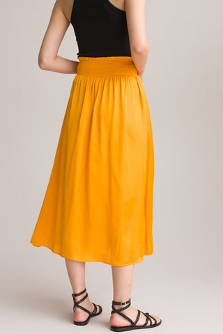 Jupe midi taille haute - Jaune
