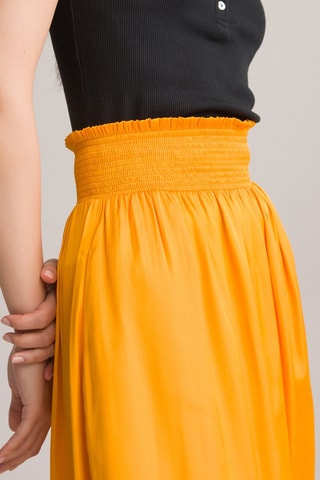 Jupe midi taille haute - Jaune