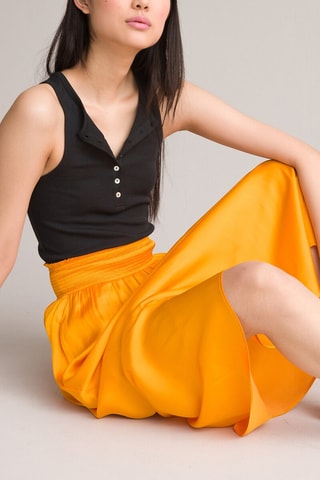 Jupe midi taille haute - Jaune
