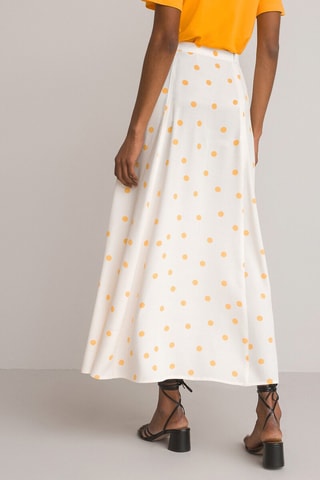 Jupe longue taille haute - Blanc et jaune